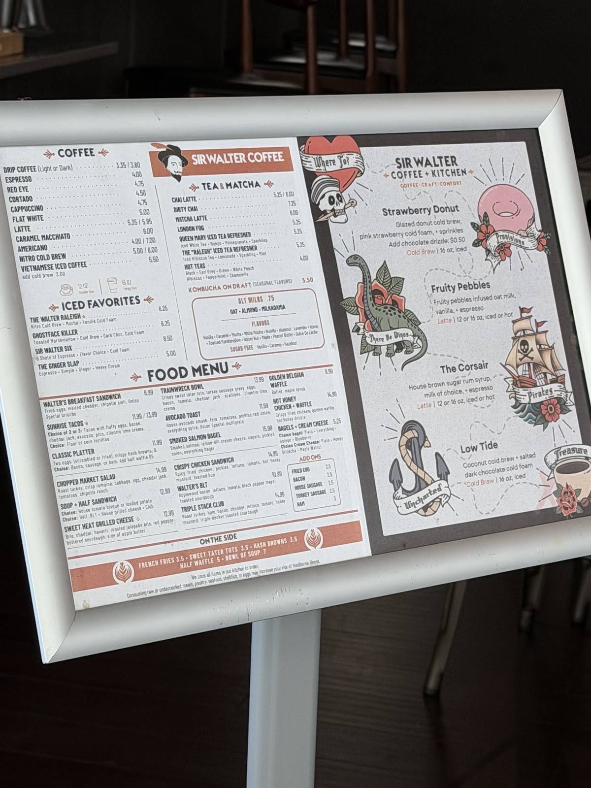 Sir Walter Coffee + Kitchen меню