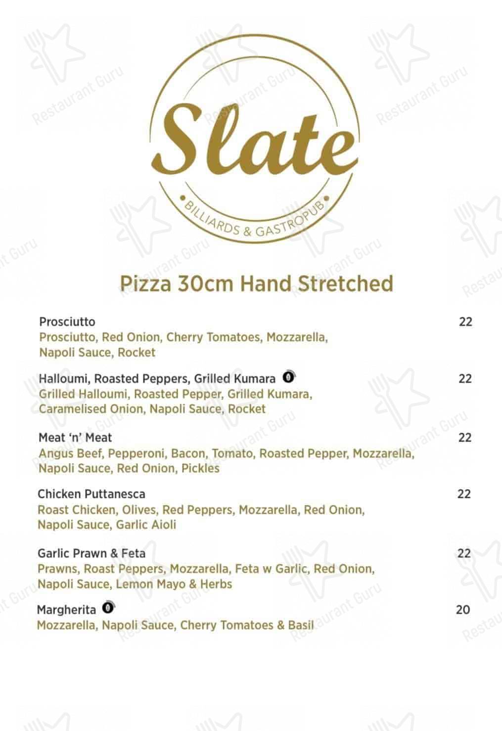 Slate - Billiards & Gastropub меню