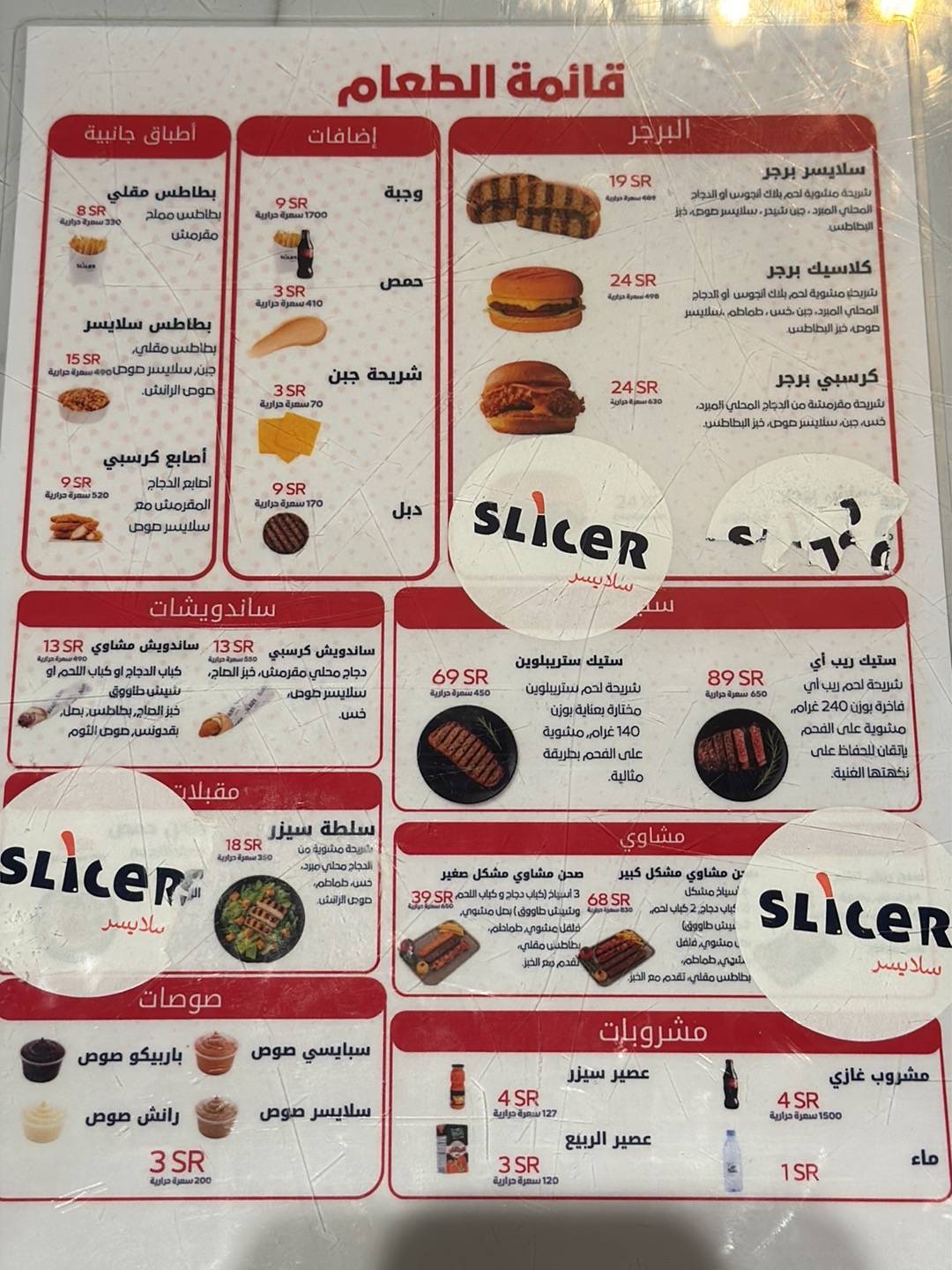 Slicer меню