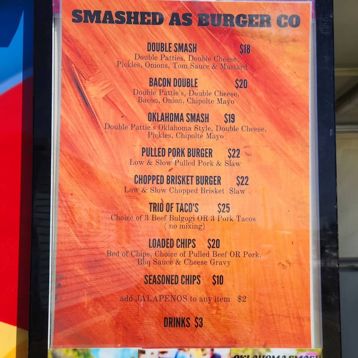 Smashed As Burger Co меню