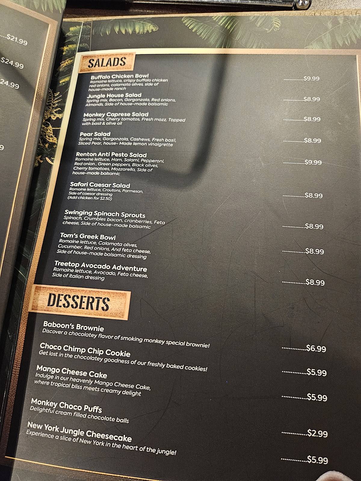 Smoking Monkey Pizza меню
