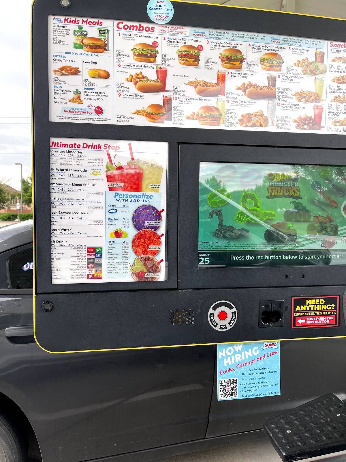 Sonic Drive-In меню