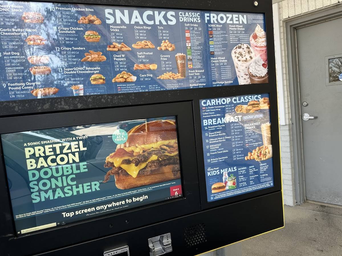 Sonic Drive-In меню