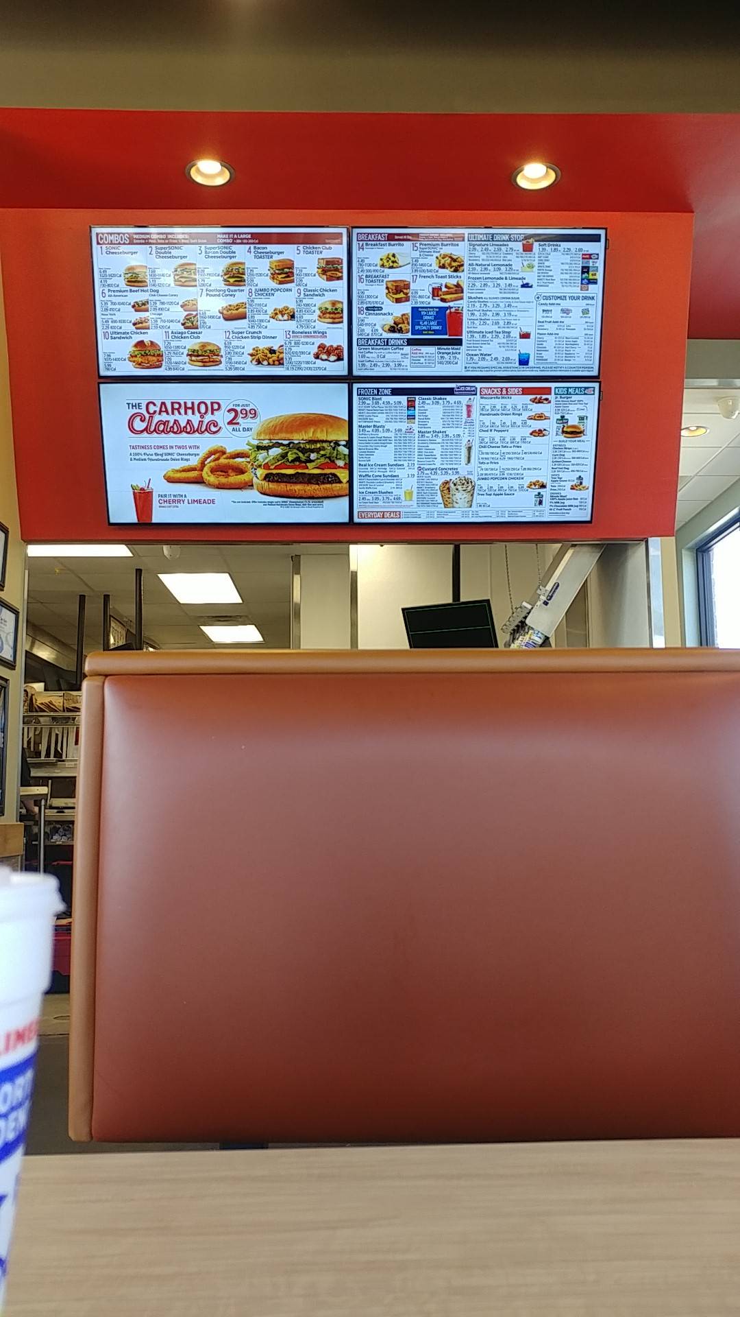 Sonic Drive-In меню