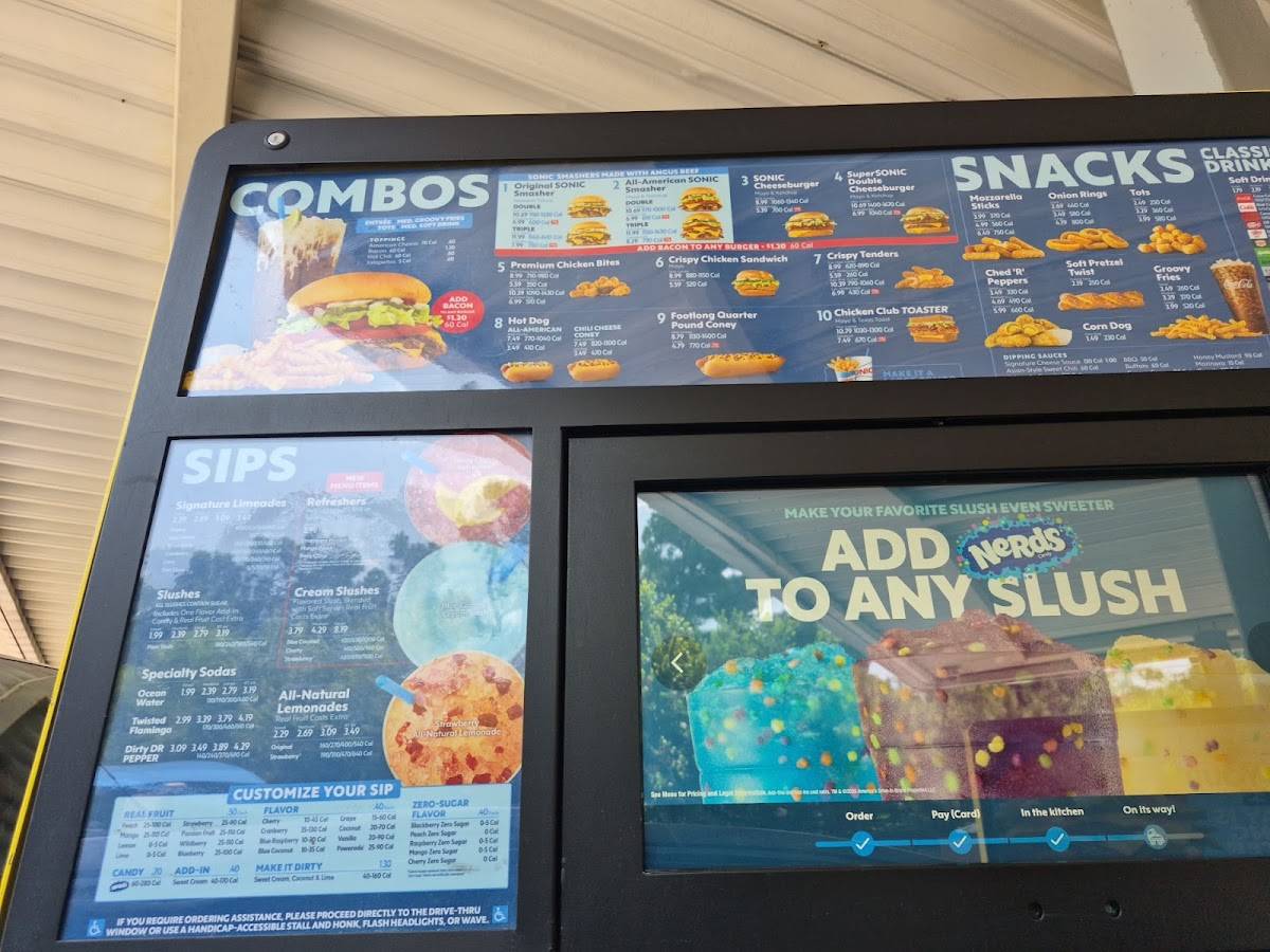 Sonic Drive-In меню