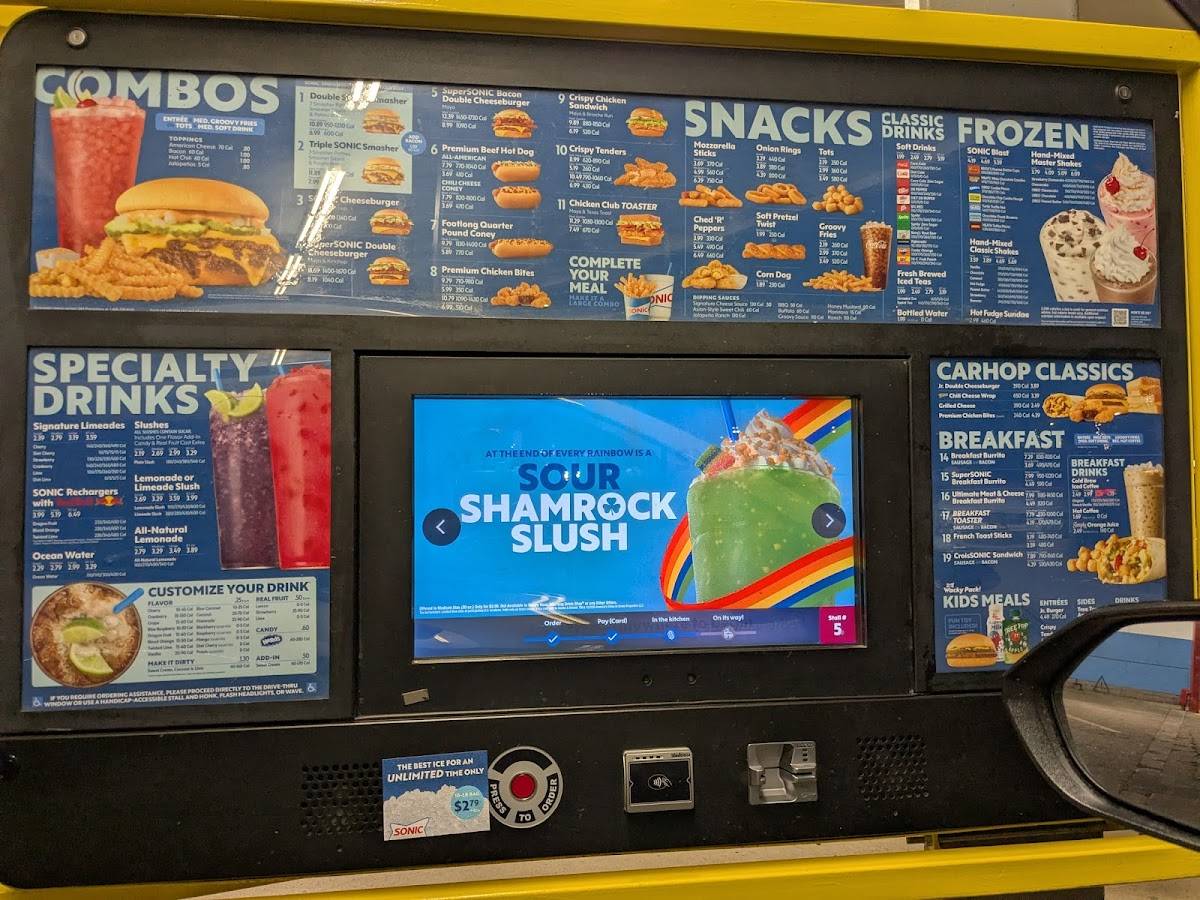 Sonic Drive-In меню