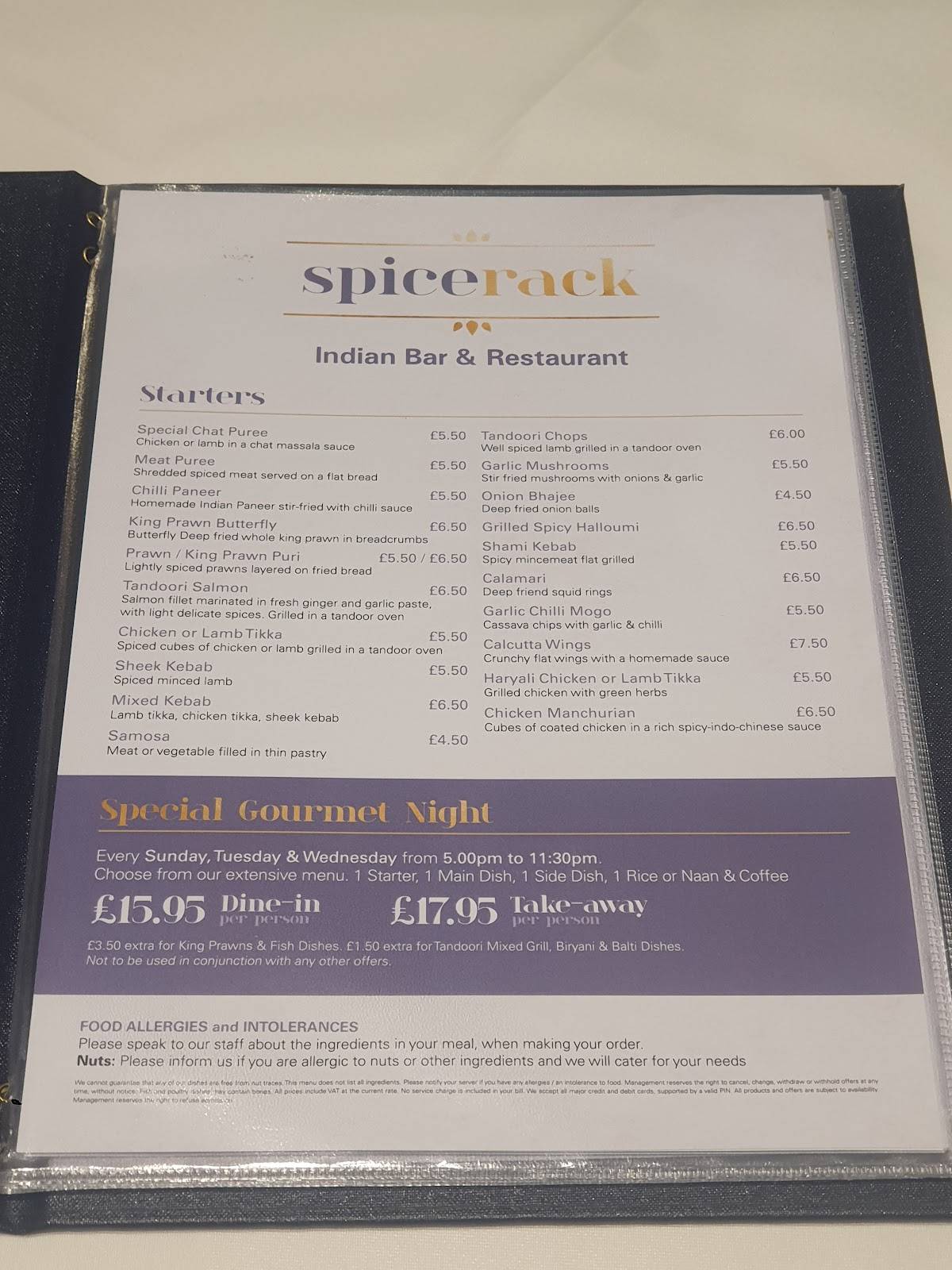 Spice Rack меню