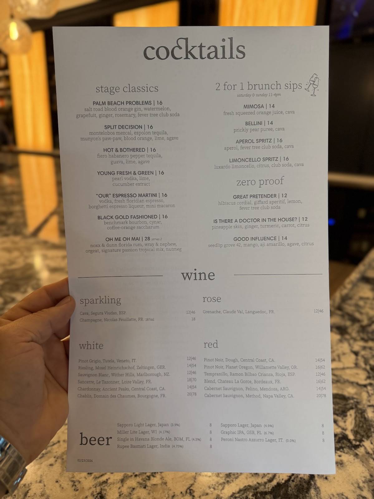 Boca Brasserie меню