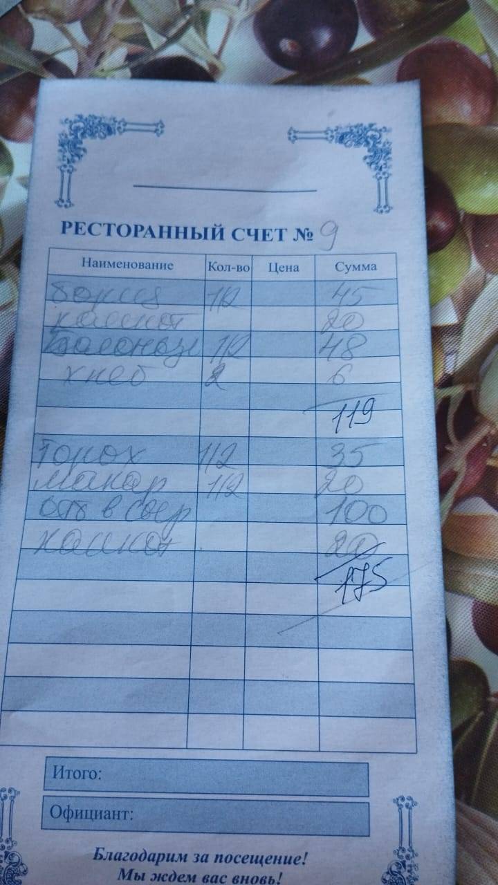 Столовая меню