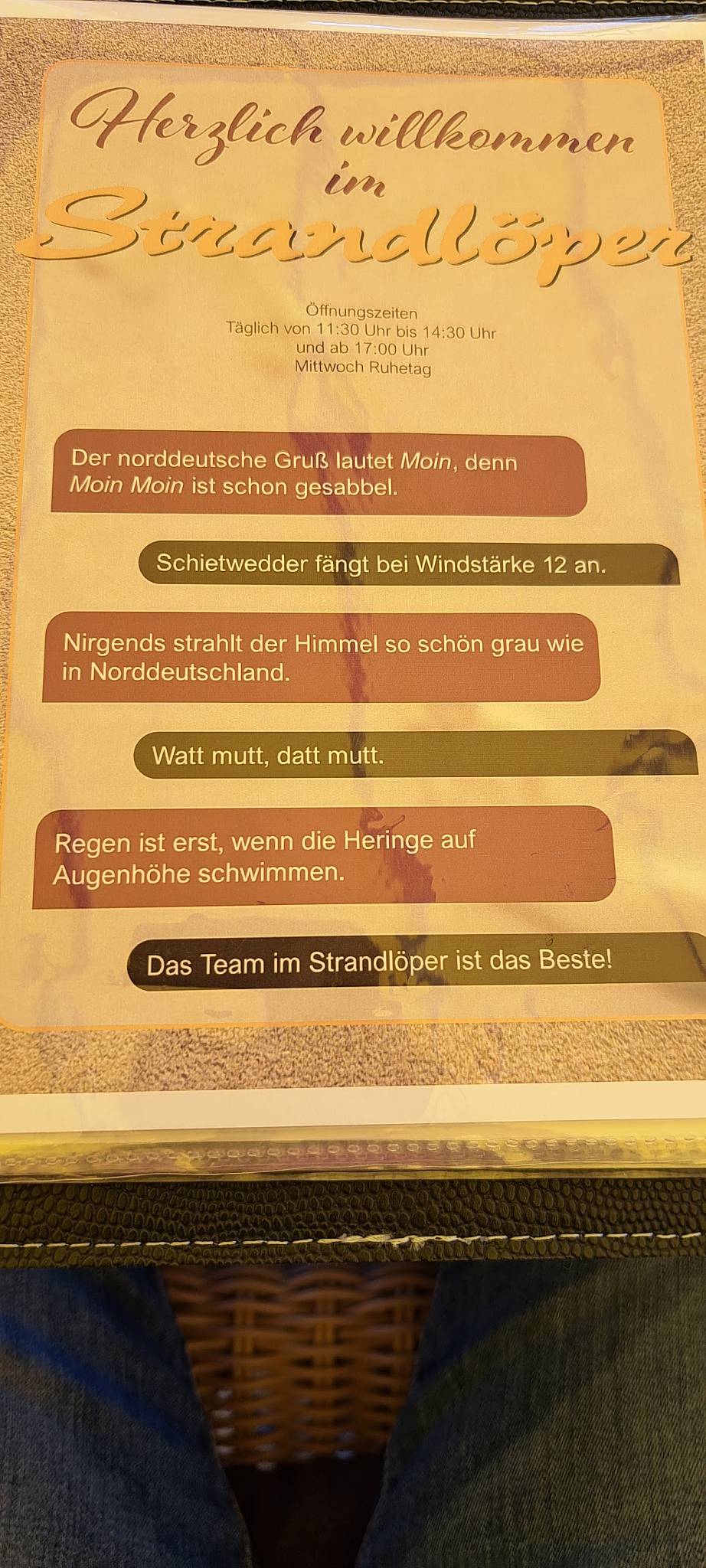 Strandlöper меню