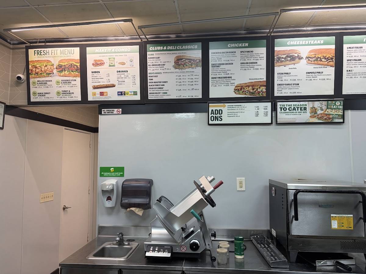 Subway меню
