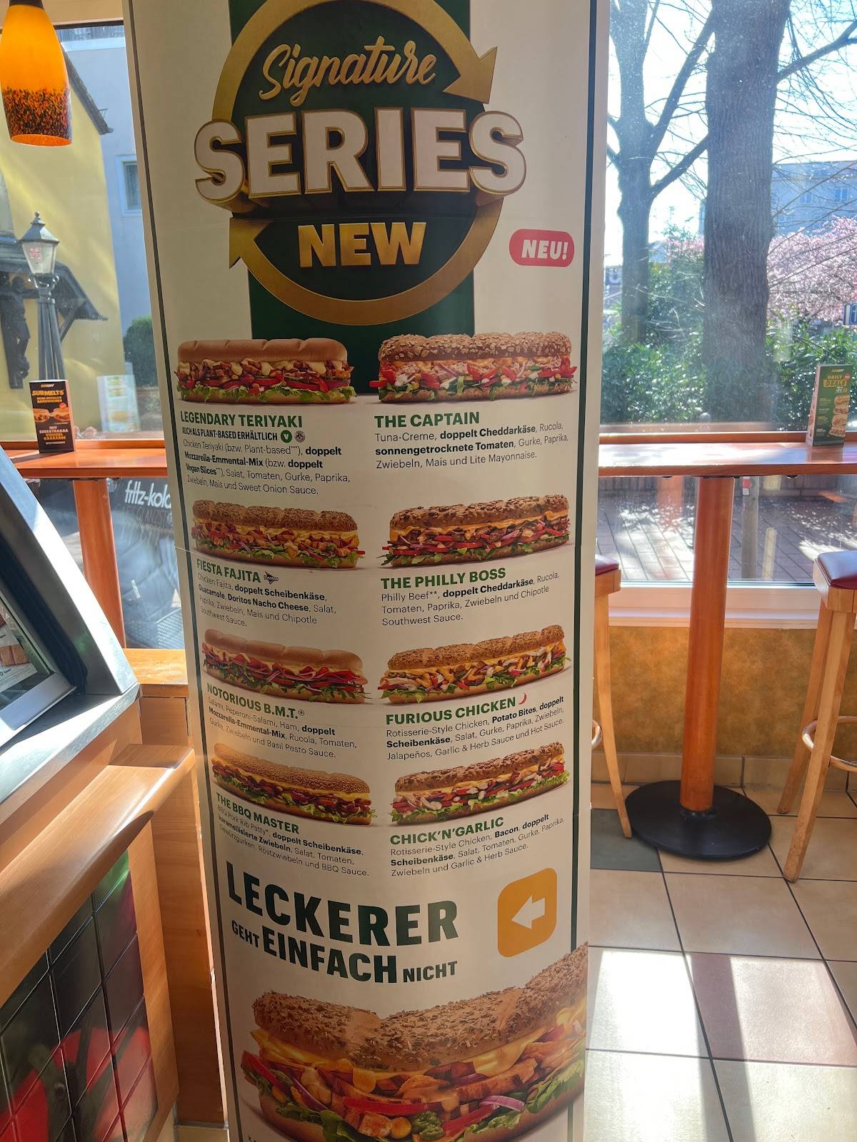 Subway меню