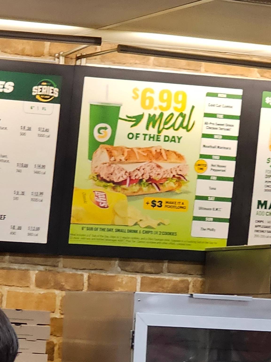 Subway меню
