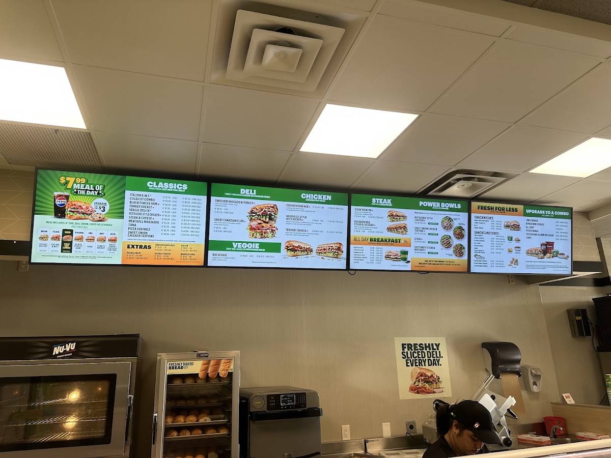 Subway меню