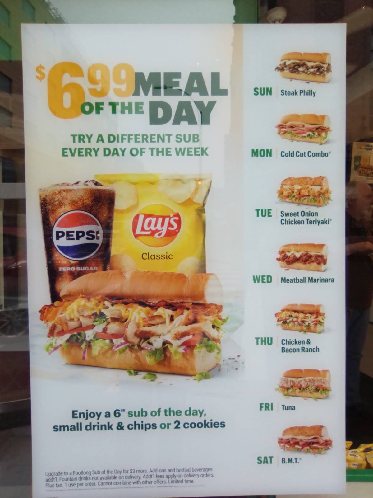 Subway меню