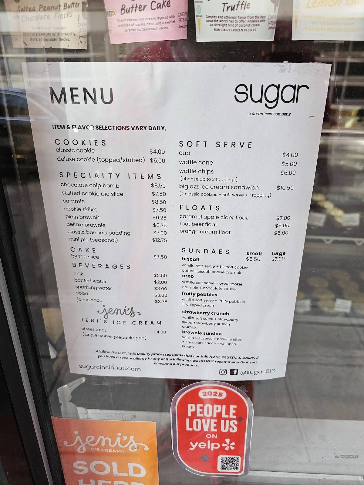 Sugar меню