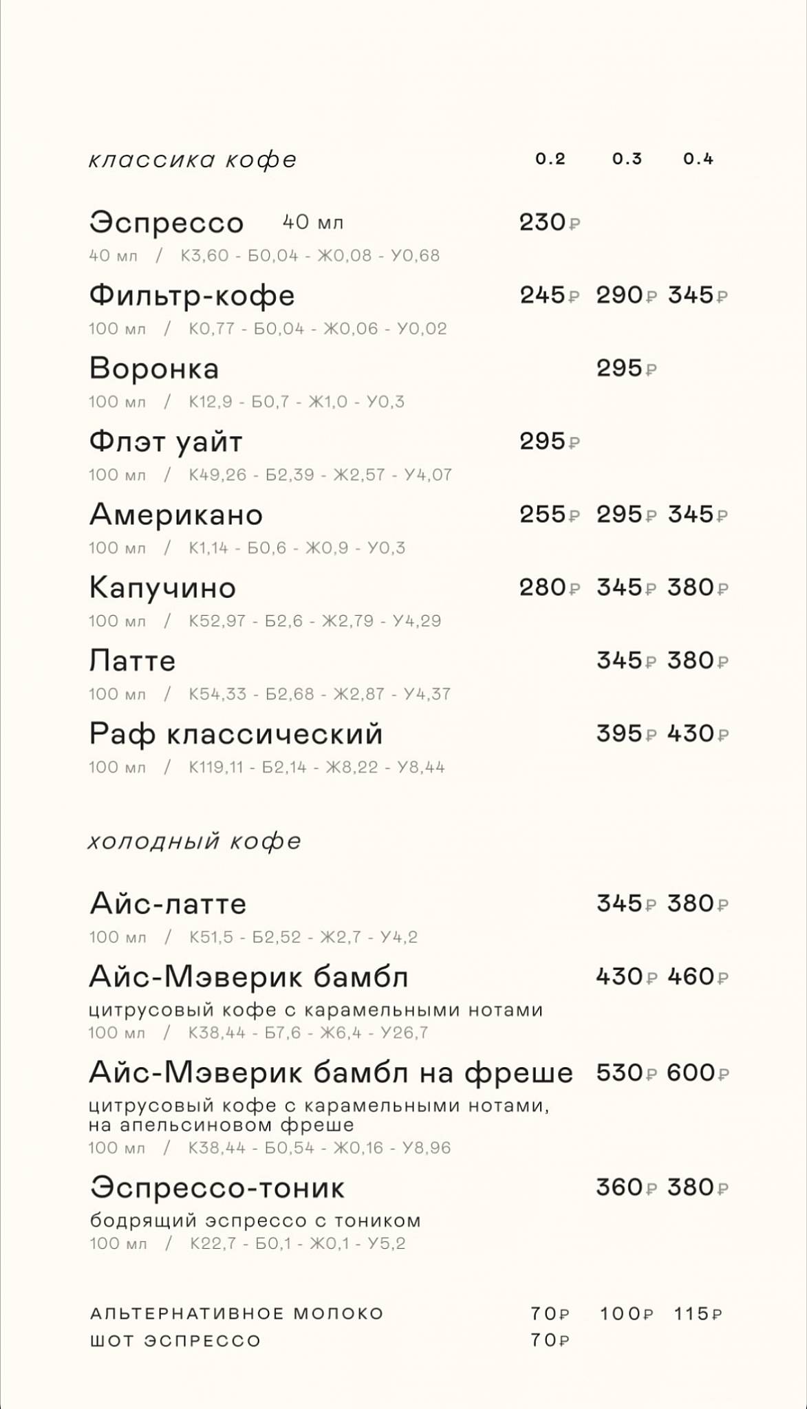 Surf Coffee меню