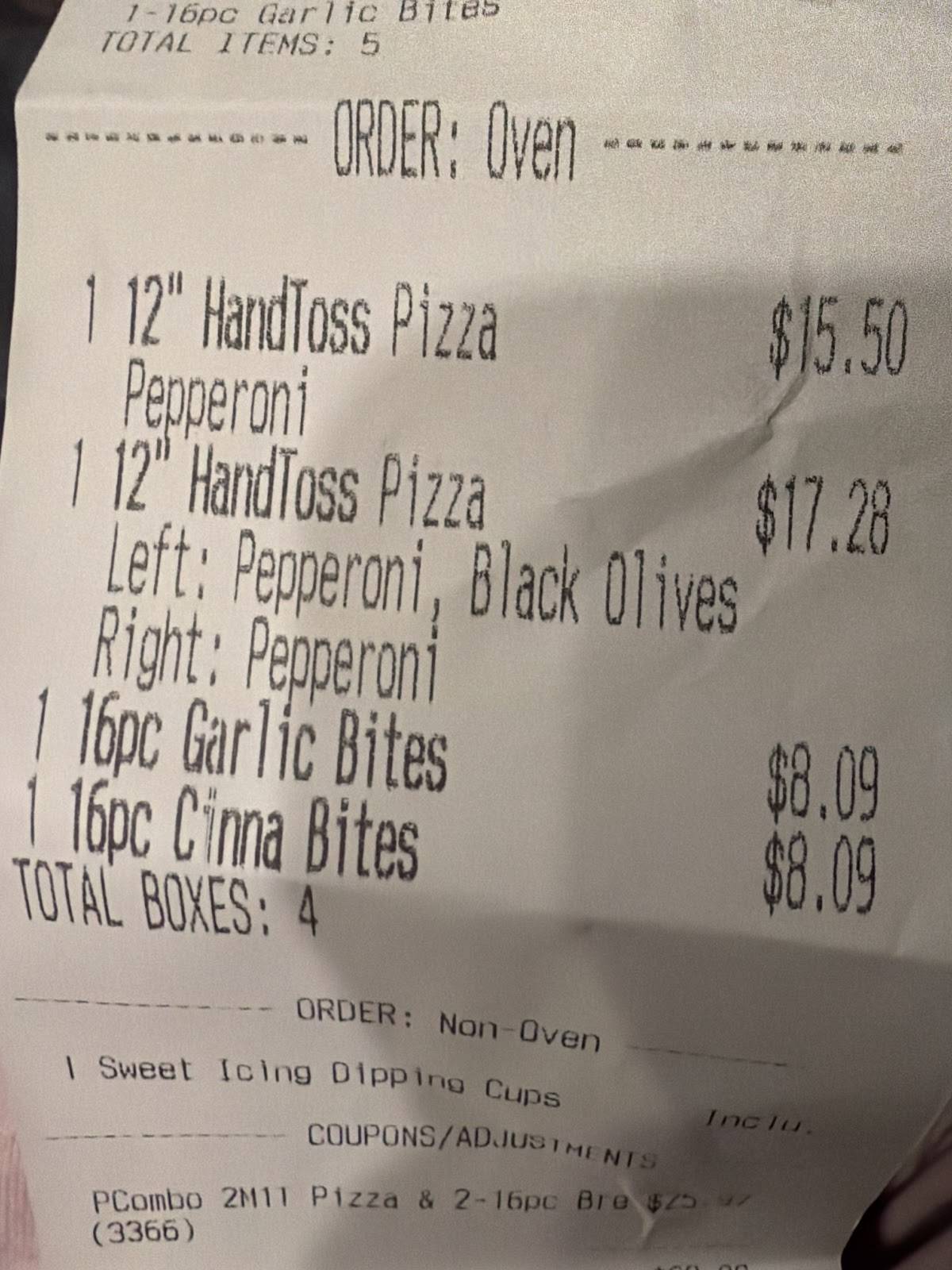 Domino's Pizza меню
