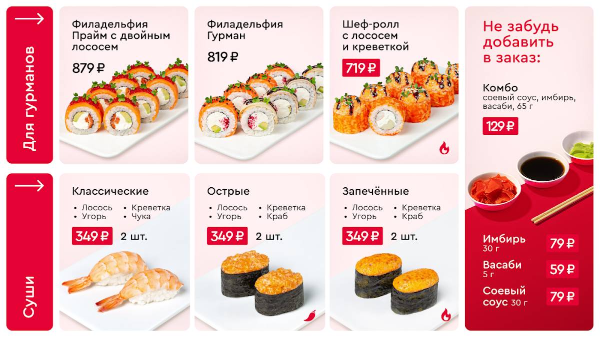 Суши Wok меню