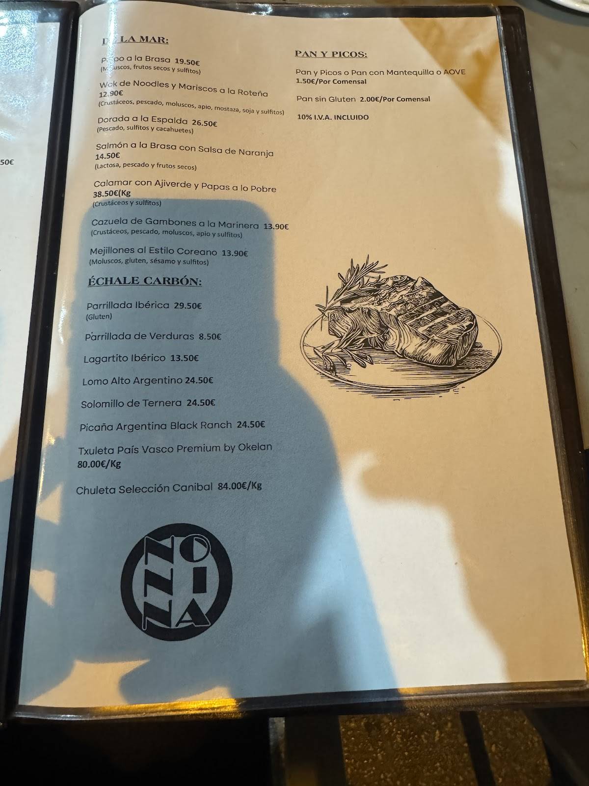 Taberna No Ni Ná меню