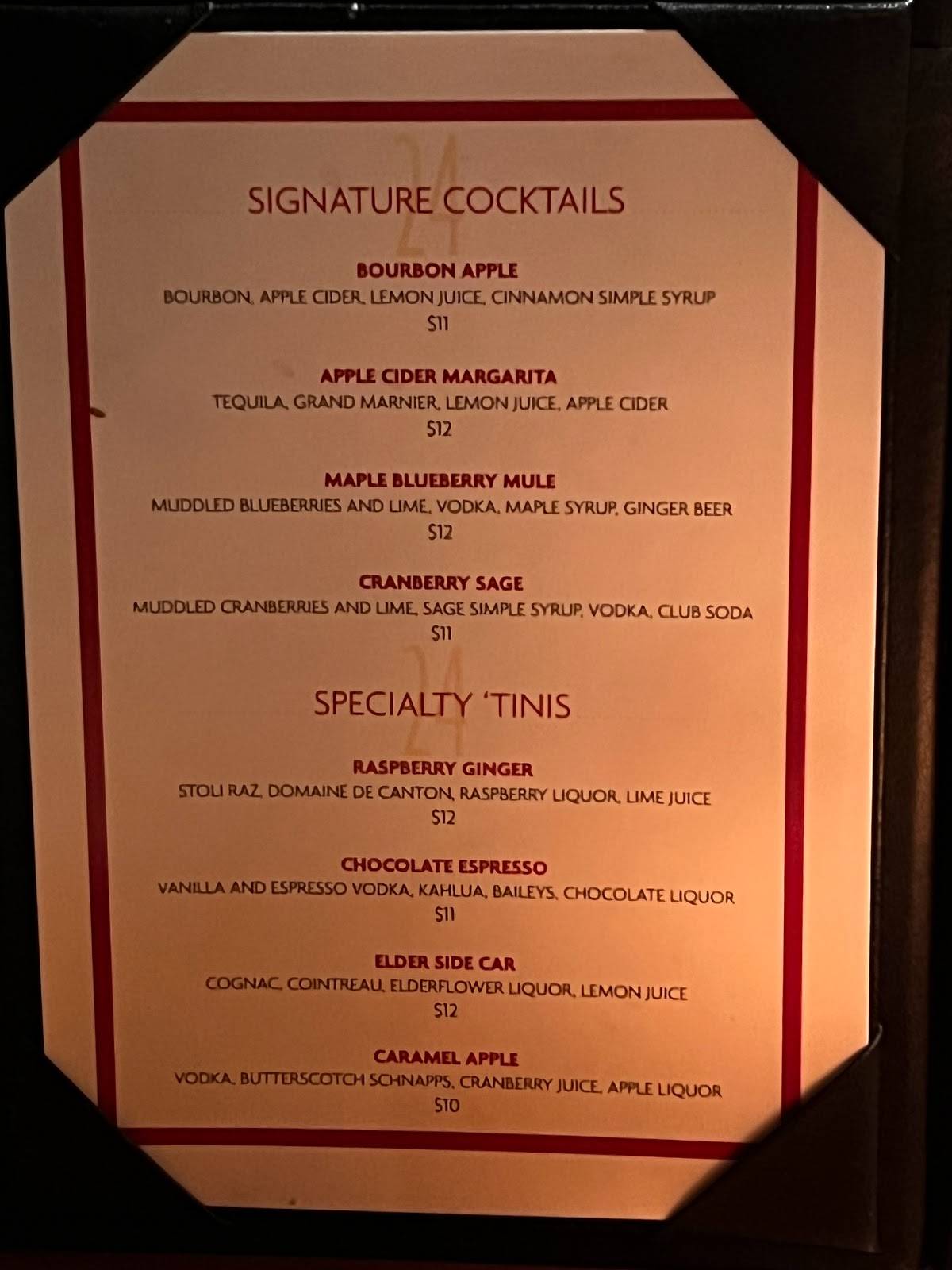Table 24 меню