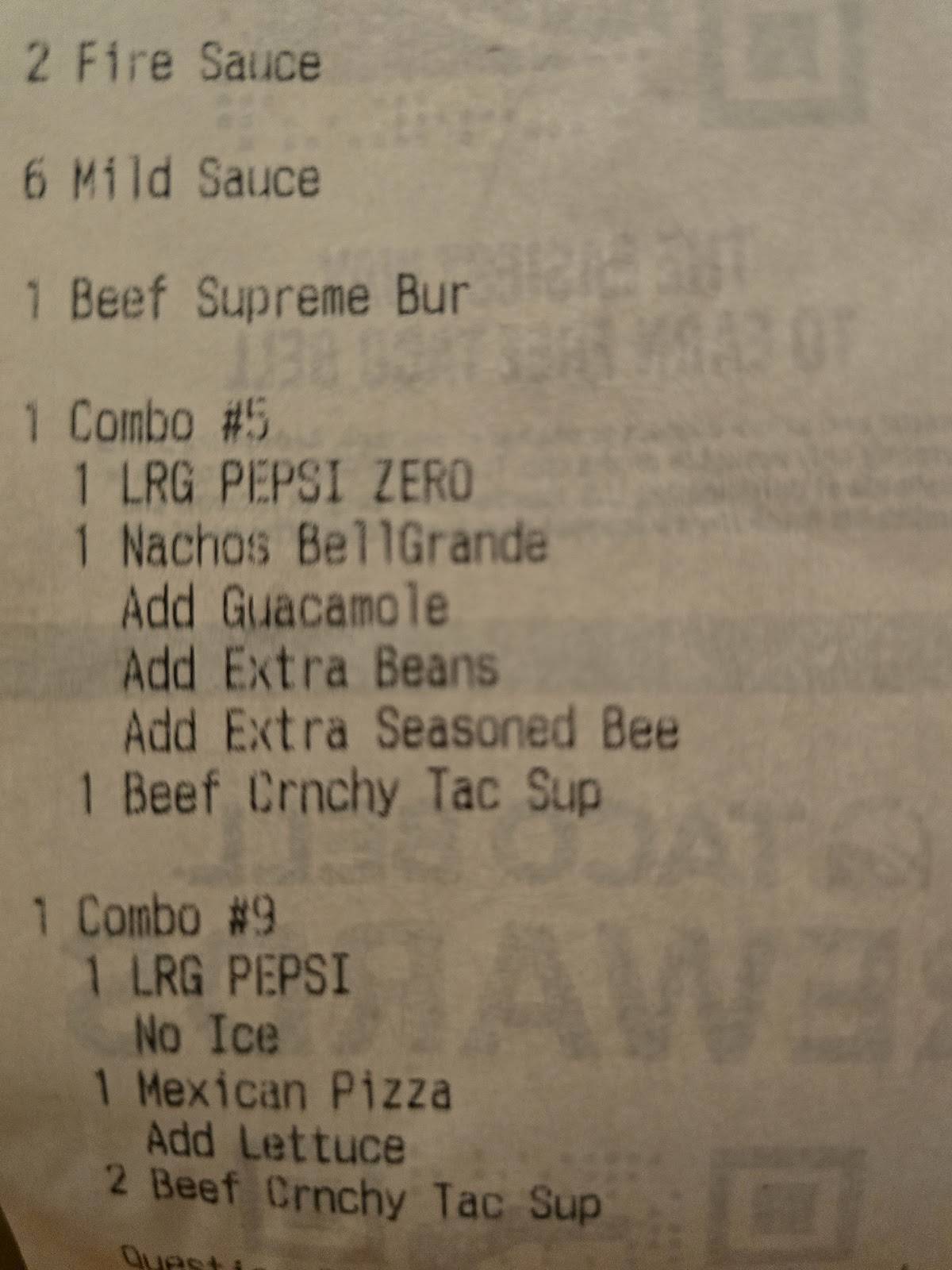 Taco Bell меню