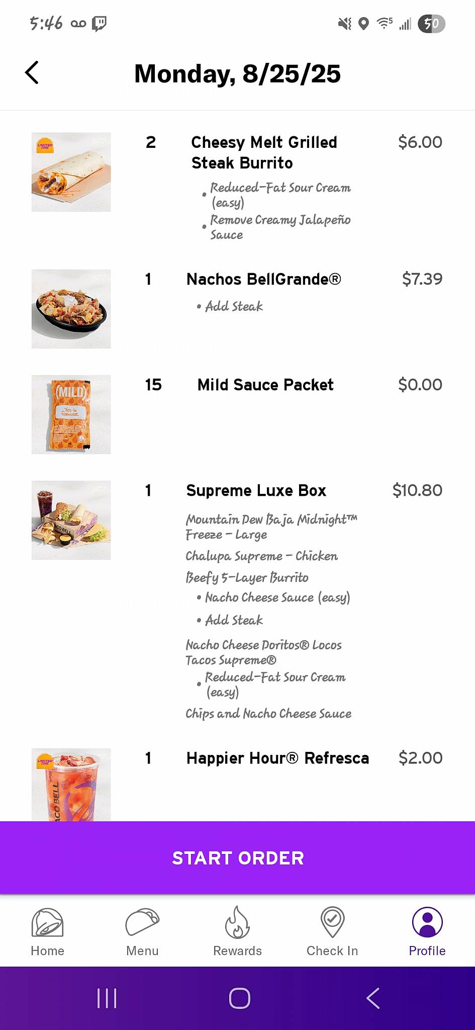 Taco Bell меню