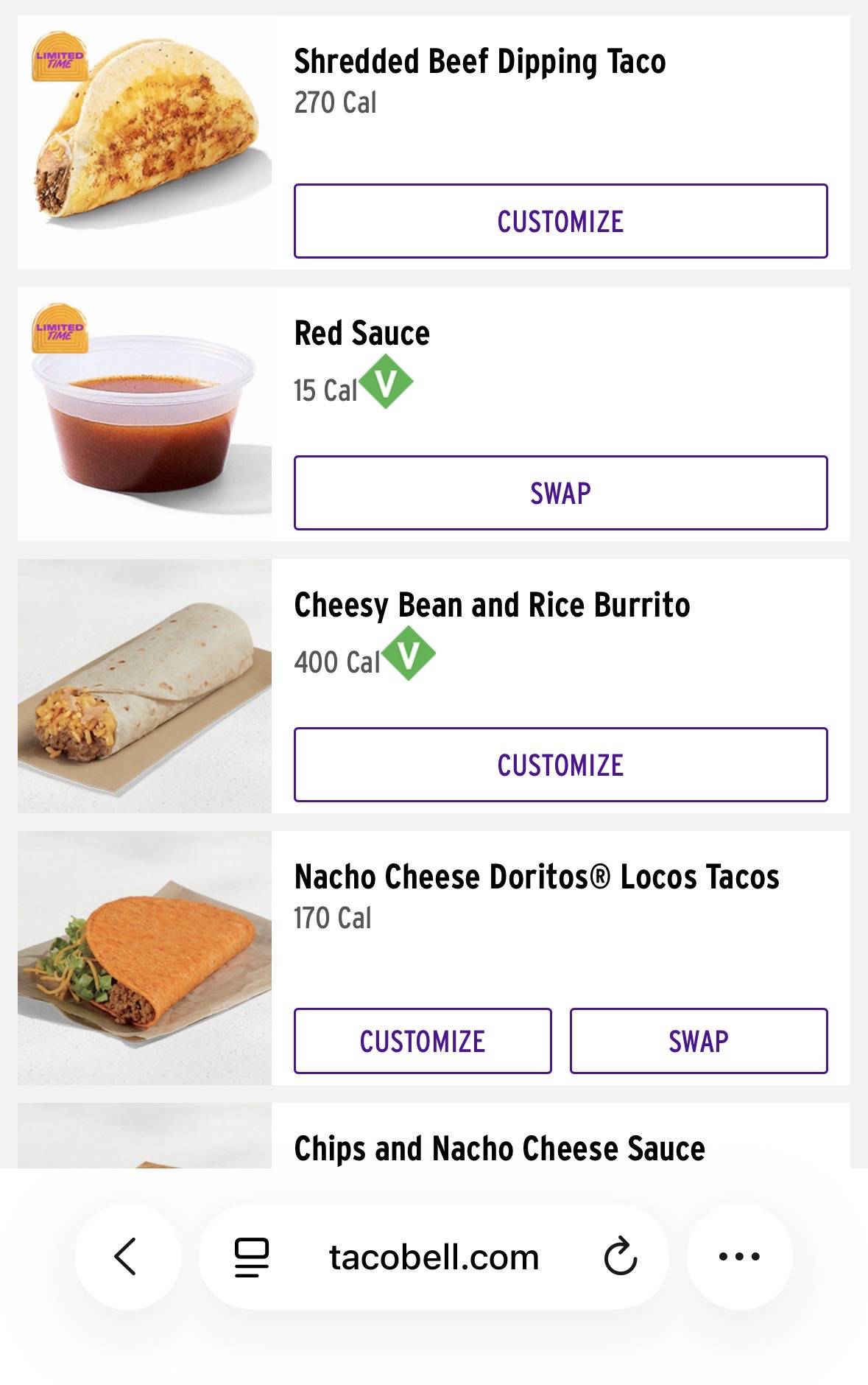 Taco Bell меню
