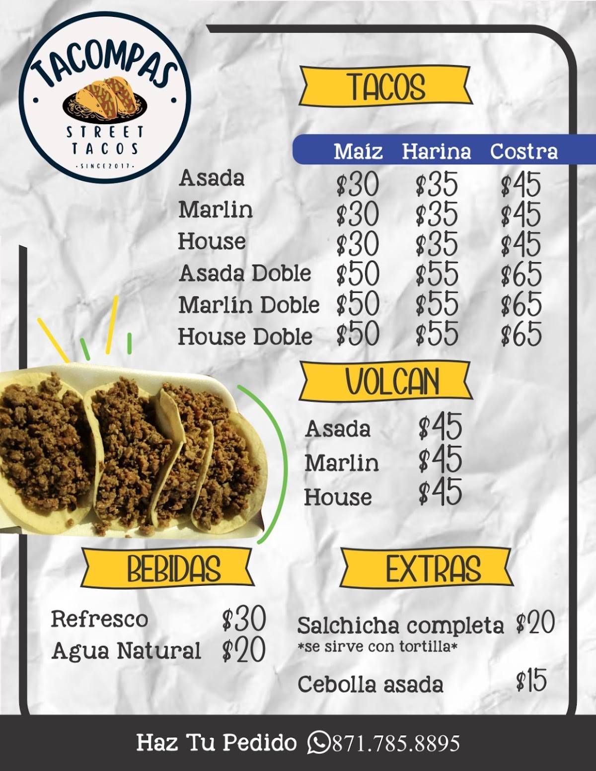 Tacompas меню
