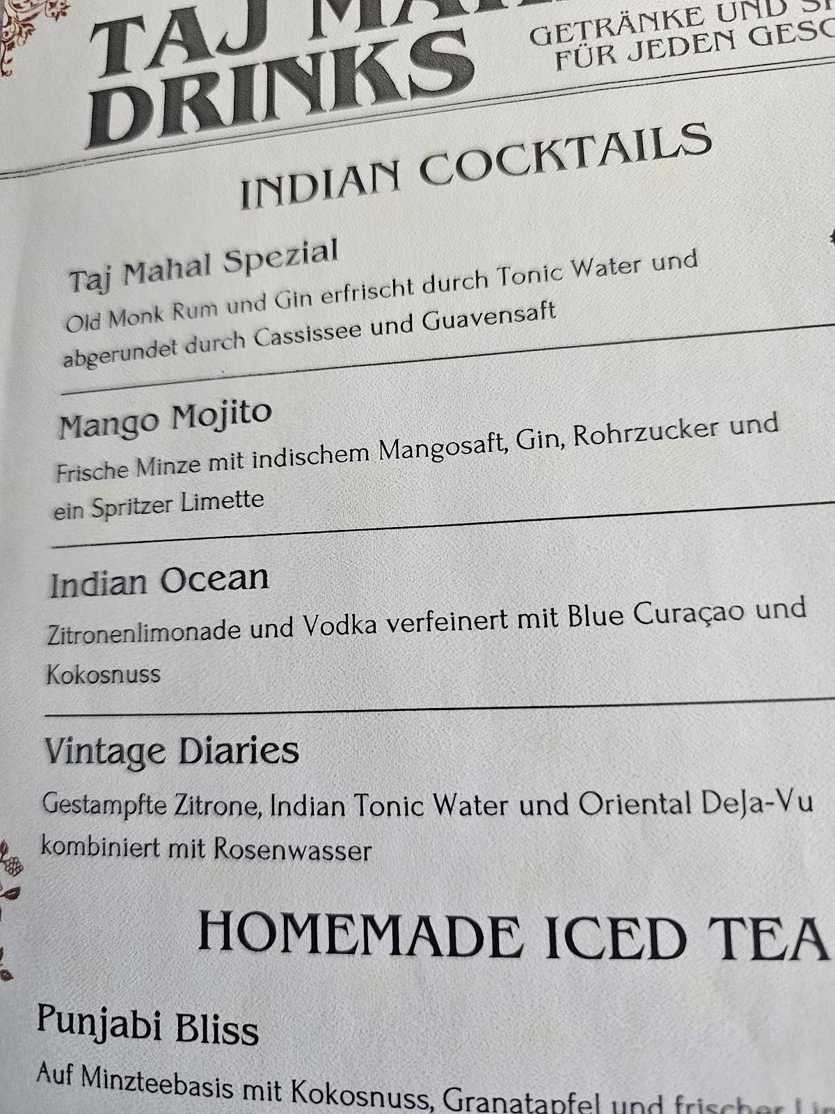 Taj Mahal Hannover меню