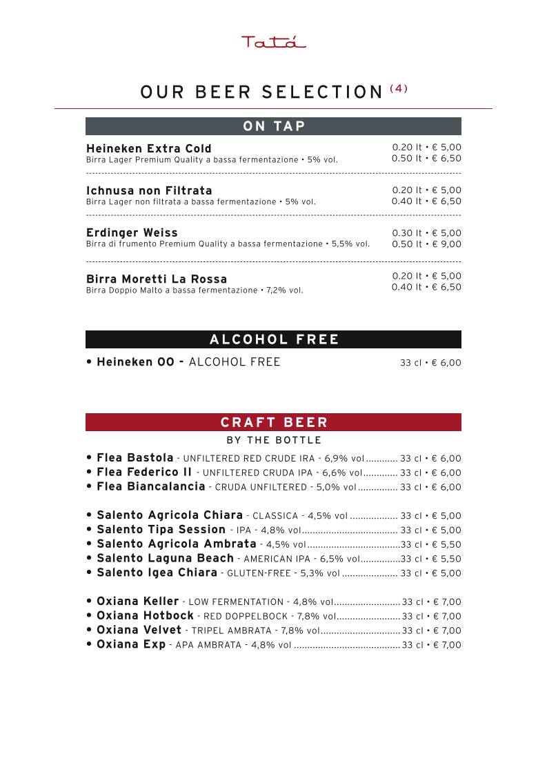Tatà Pizzeria Griglieria - Pizzeria a Roma меню