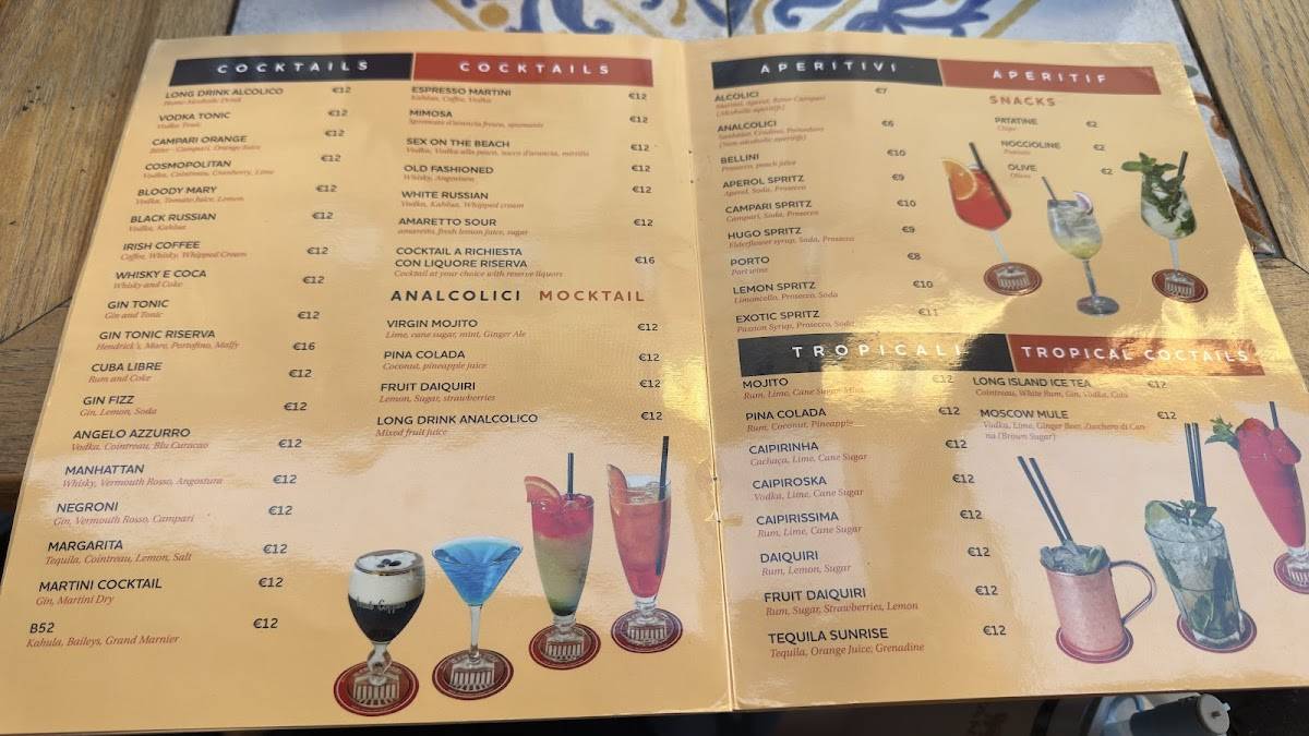 Tempio Bar меню