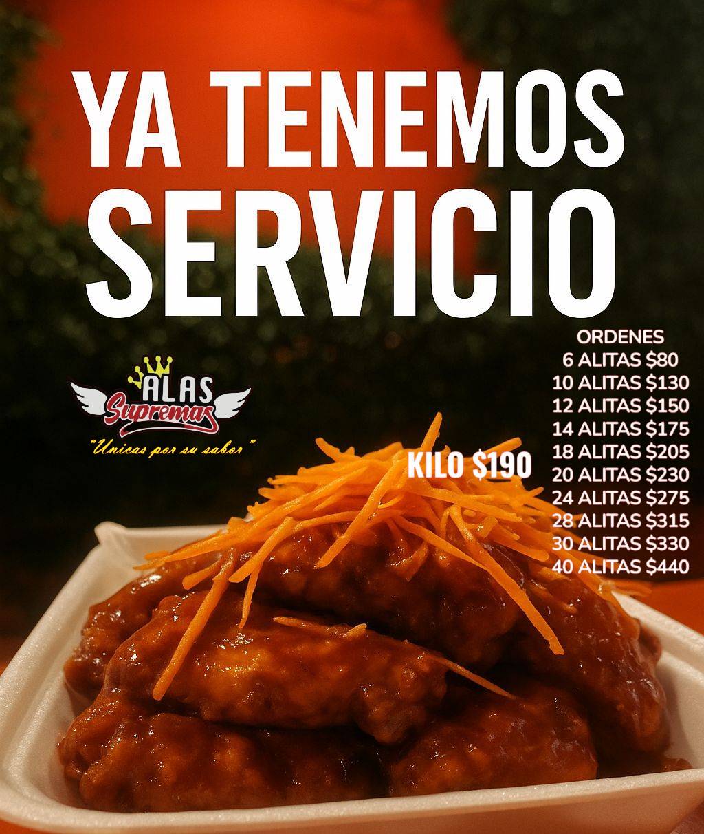 ALITAS SUPREMAS меню