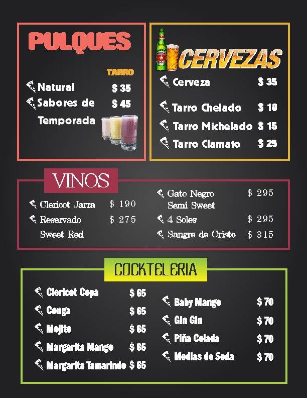 El Rincon Italiano меню
