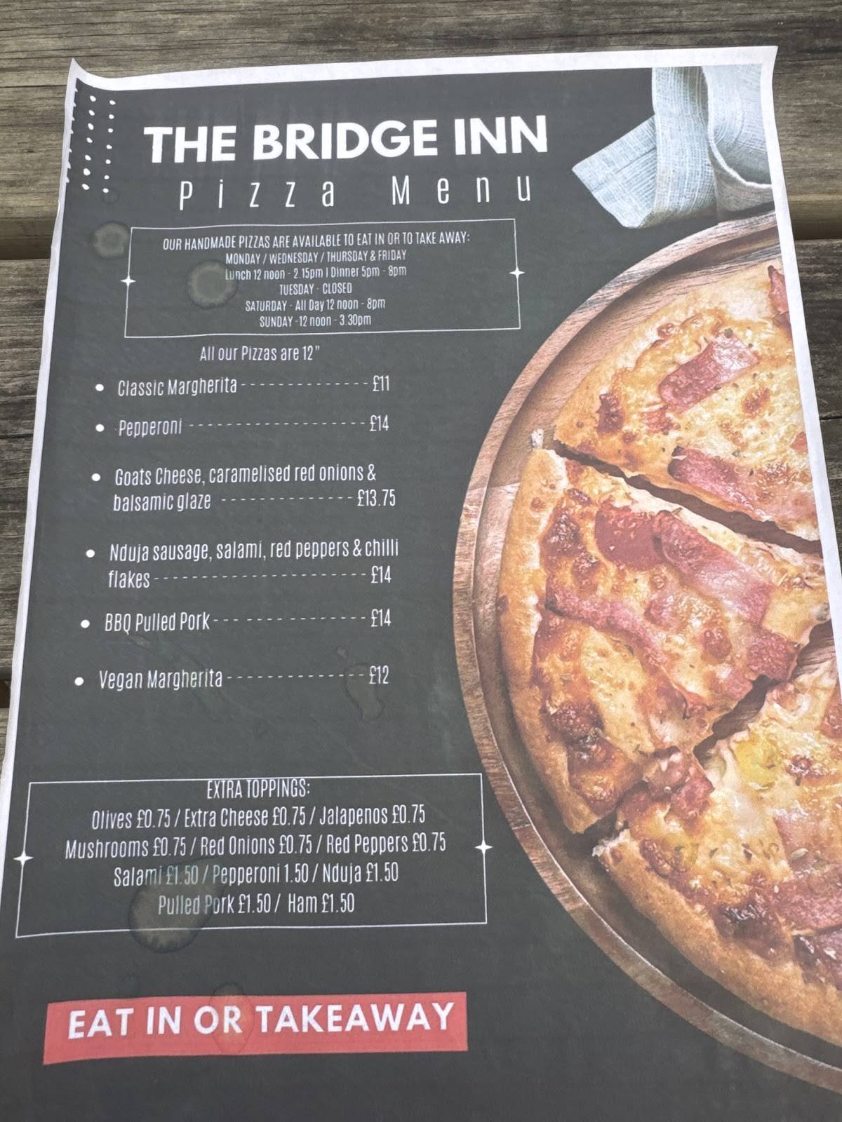 The Bridge Inn меню