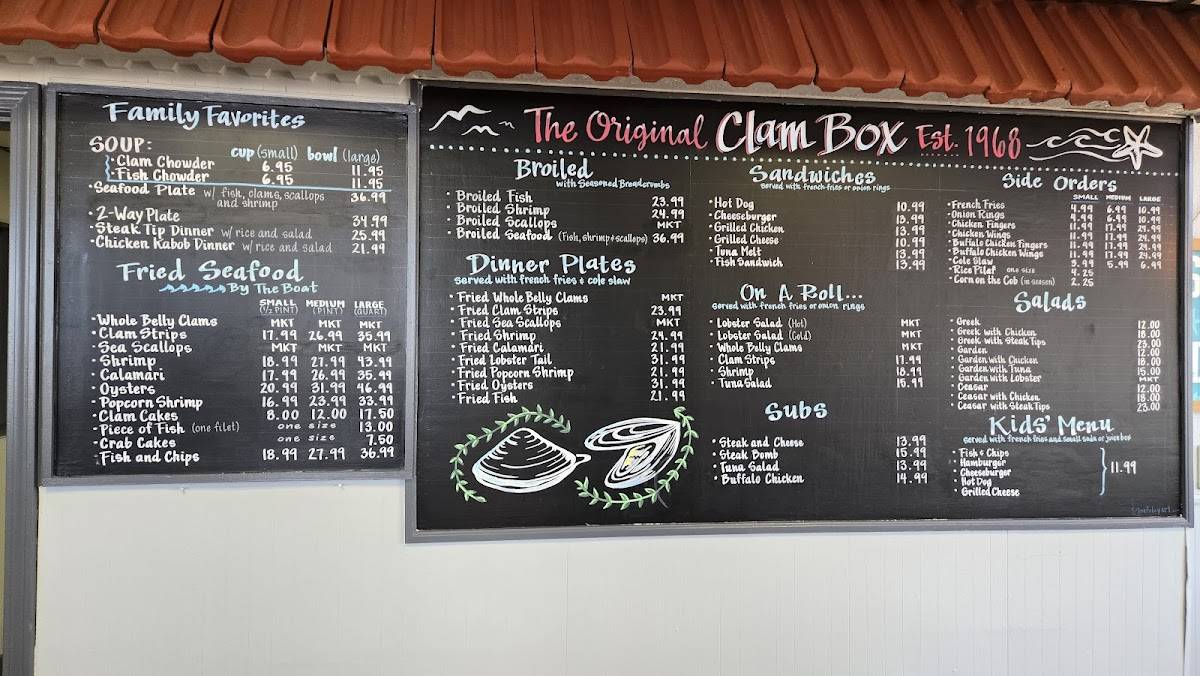 The Clam Box меню