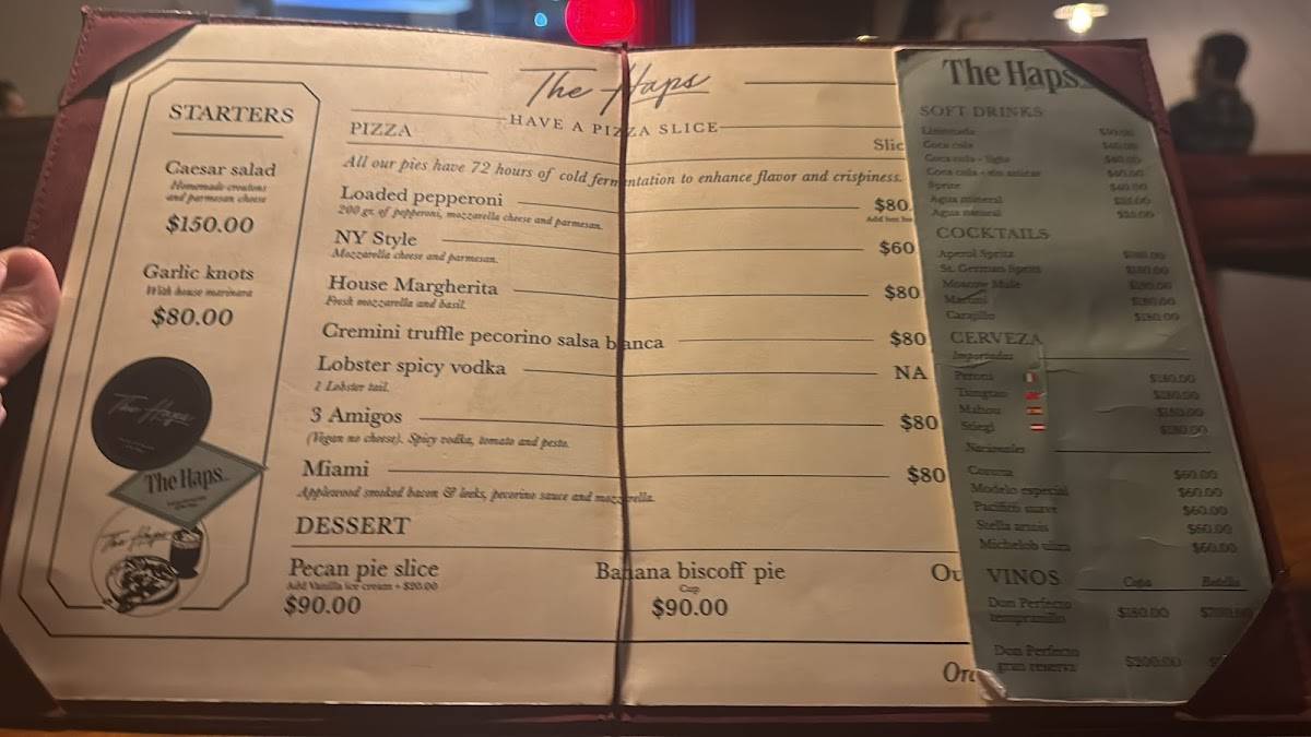 The Haps меню
