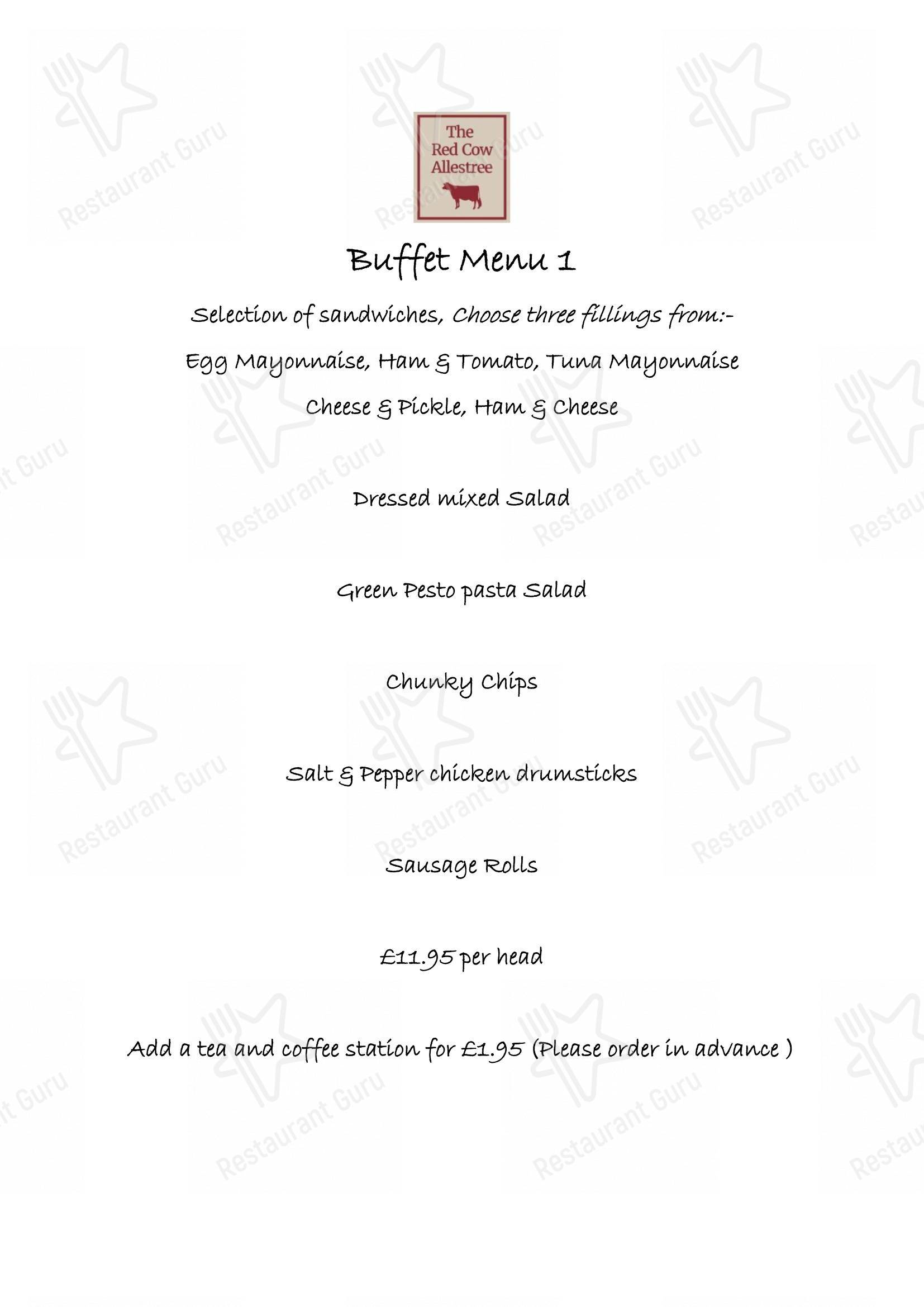 Меню паба и бара The Red Cow - Wine Menu