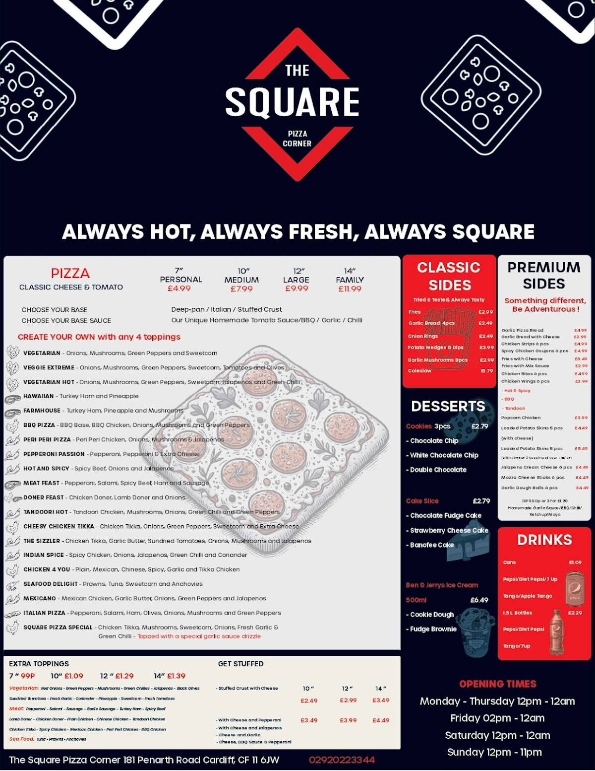 The Square Pizza Corner меню