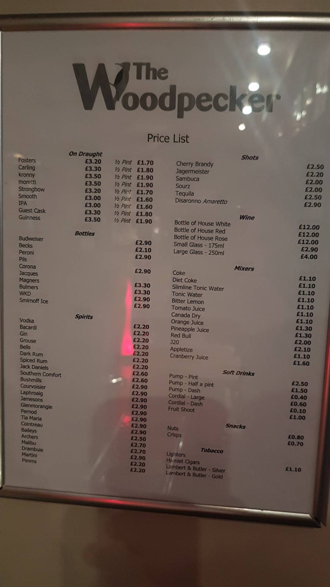 The Woodpecker меню