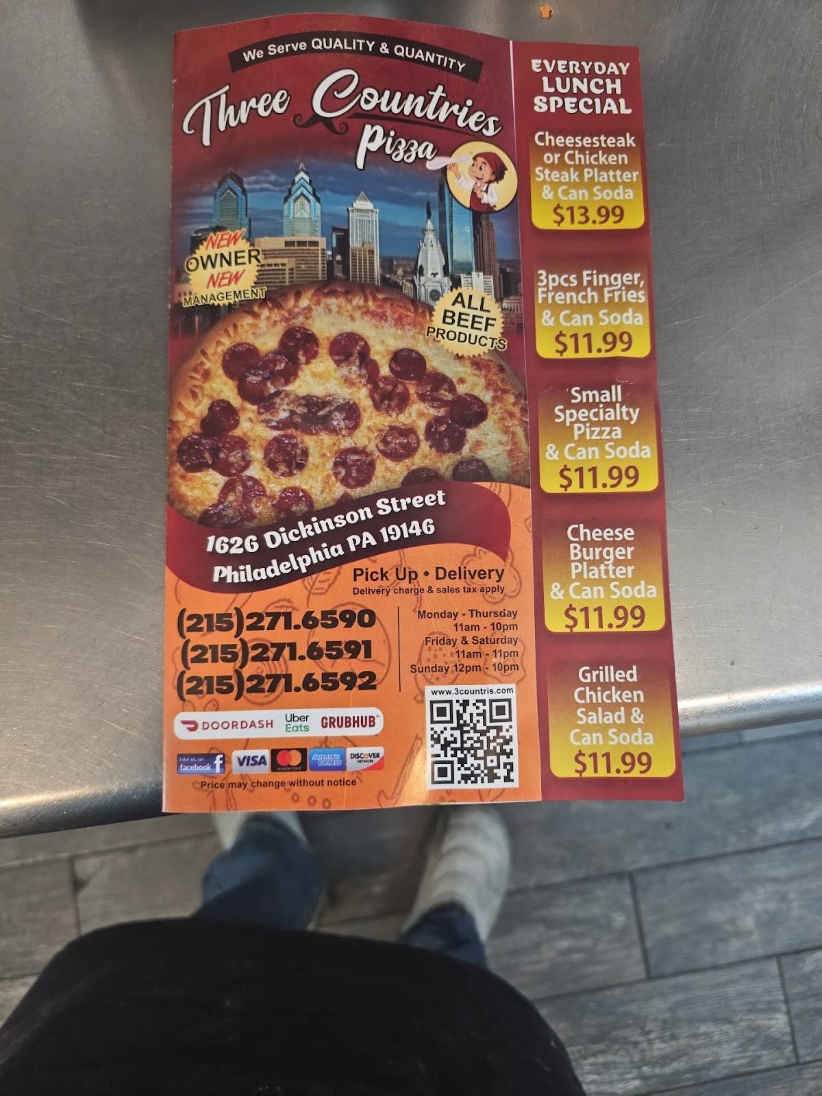 Three Countries Pizzeria меню