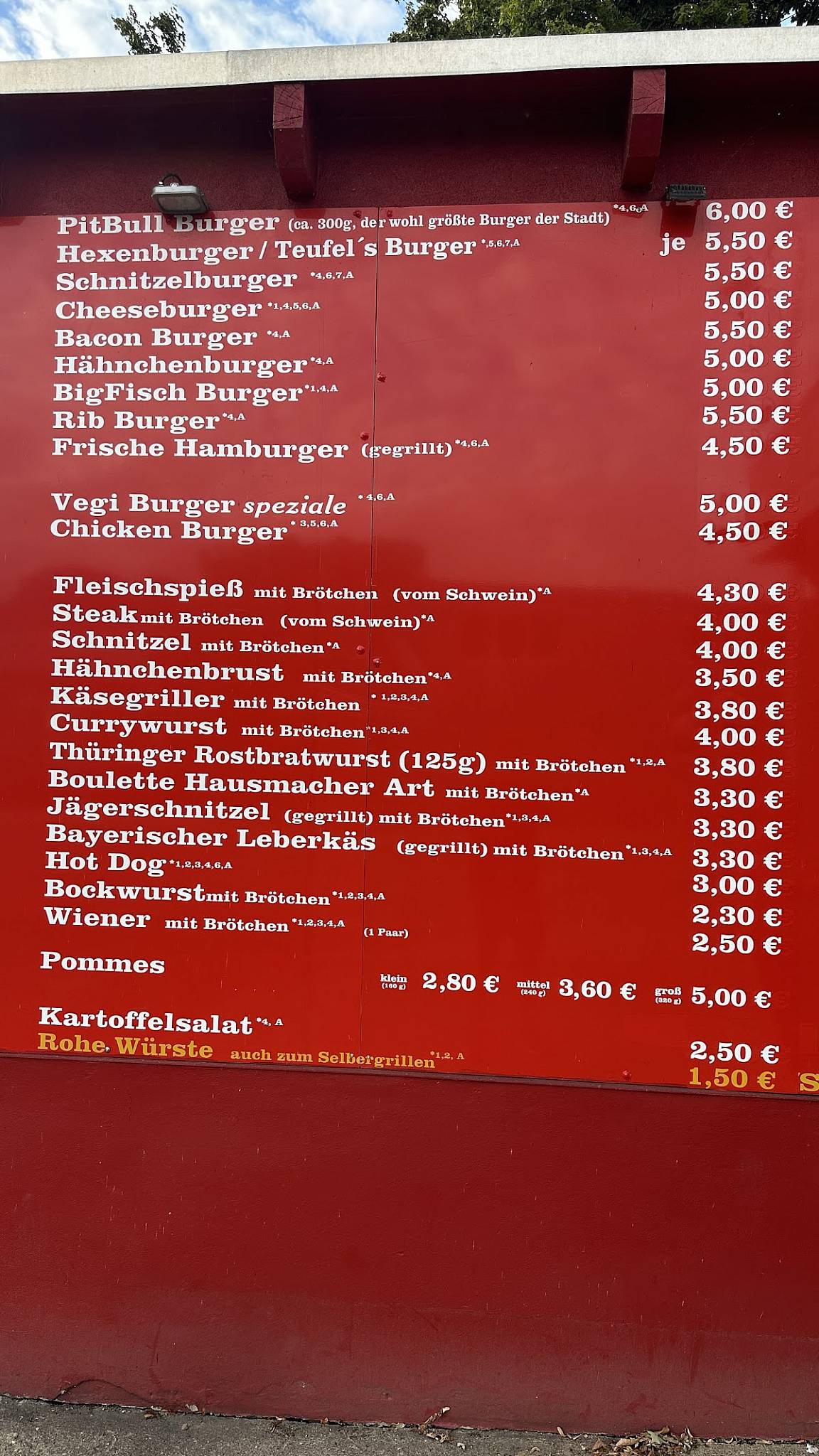 Thüringer Rostbratwurst меню