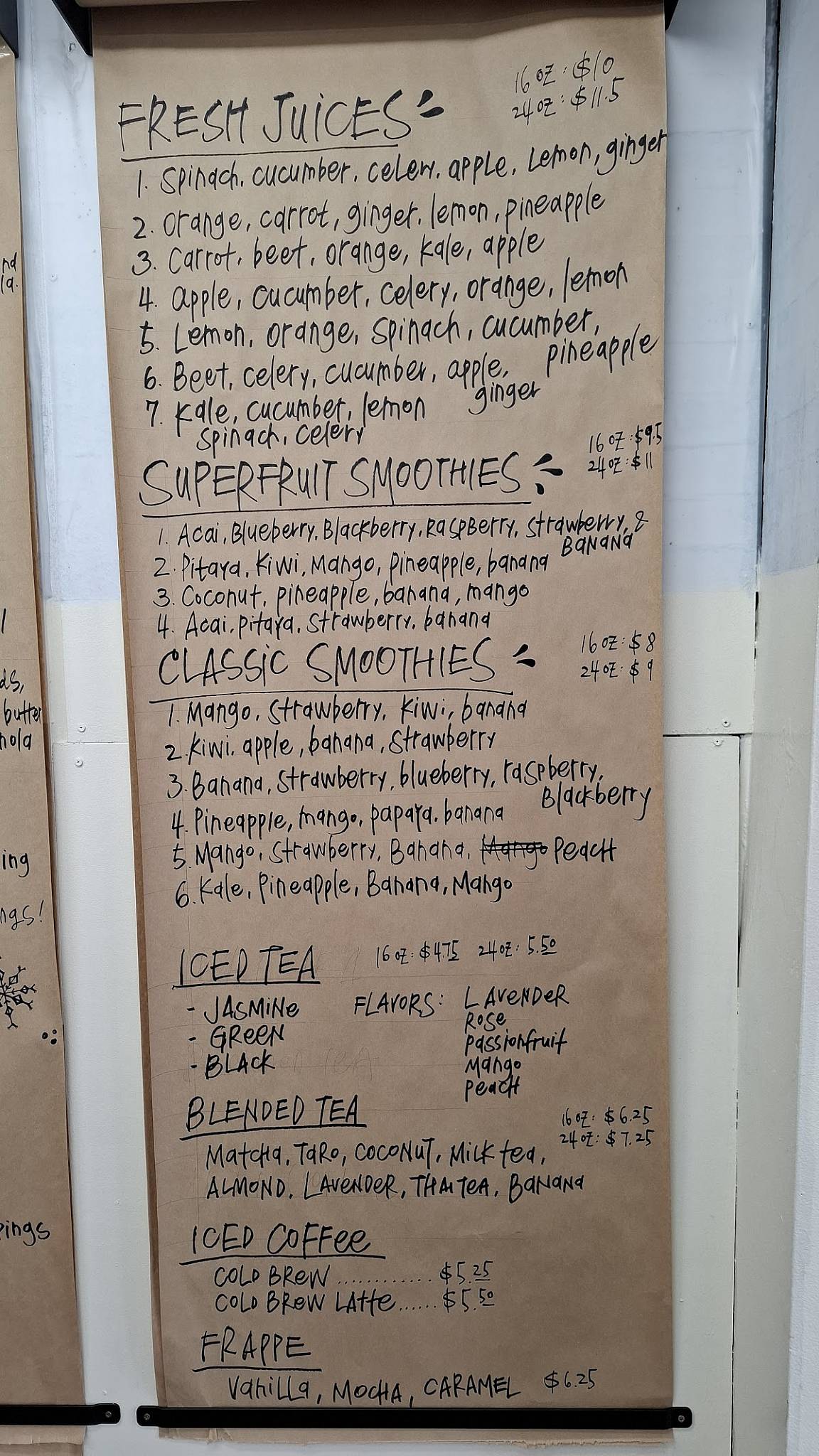 Toi Moi Italian Ice & Juice Shop меню