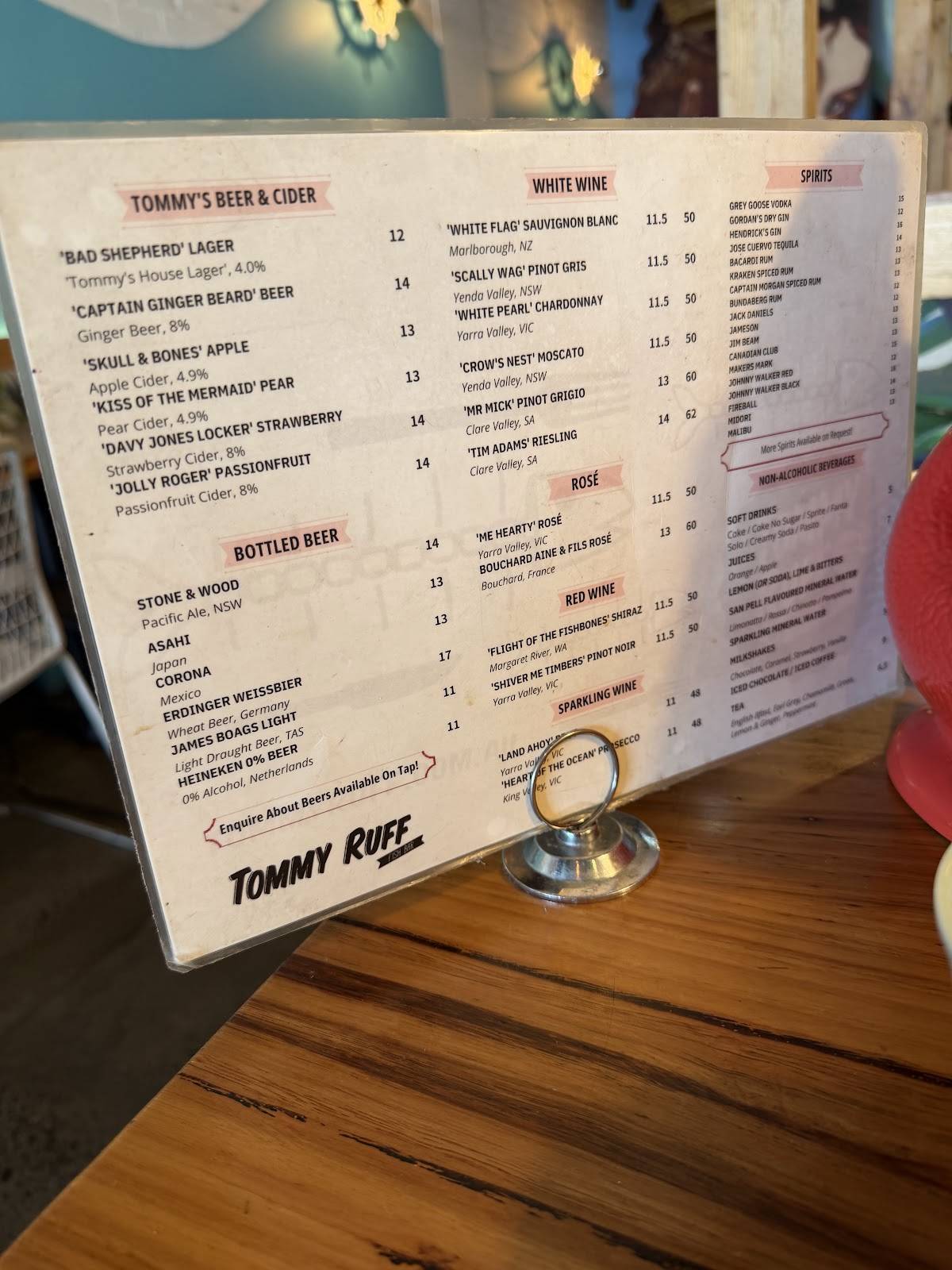 Tommy Ruff Fishbar (Mordialloc) меню