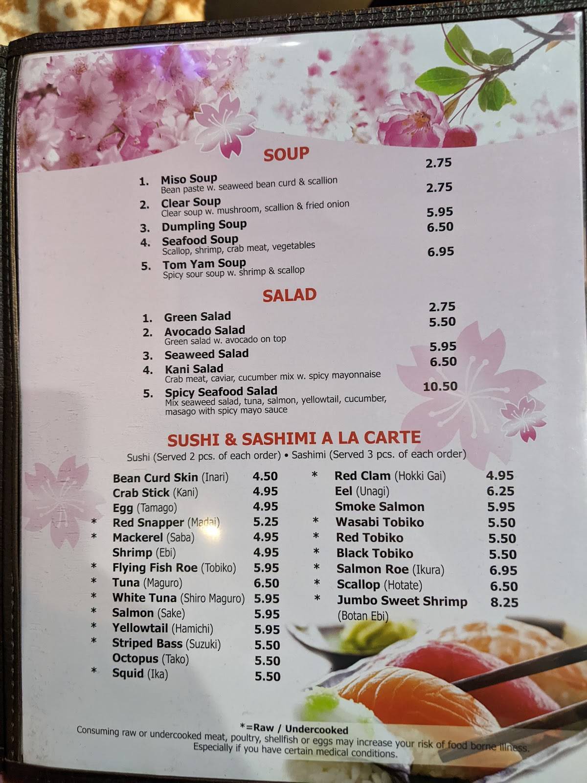 Tomo Japanese Restaurant Sushi • Hibachi меню
