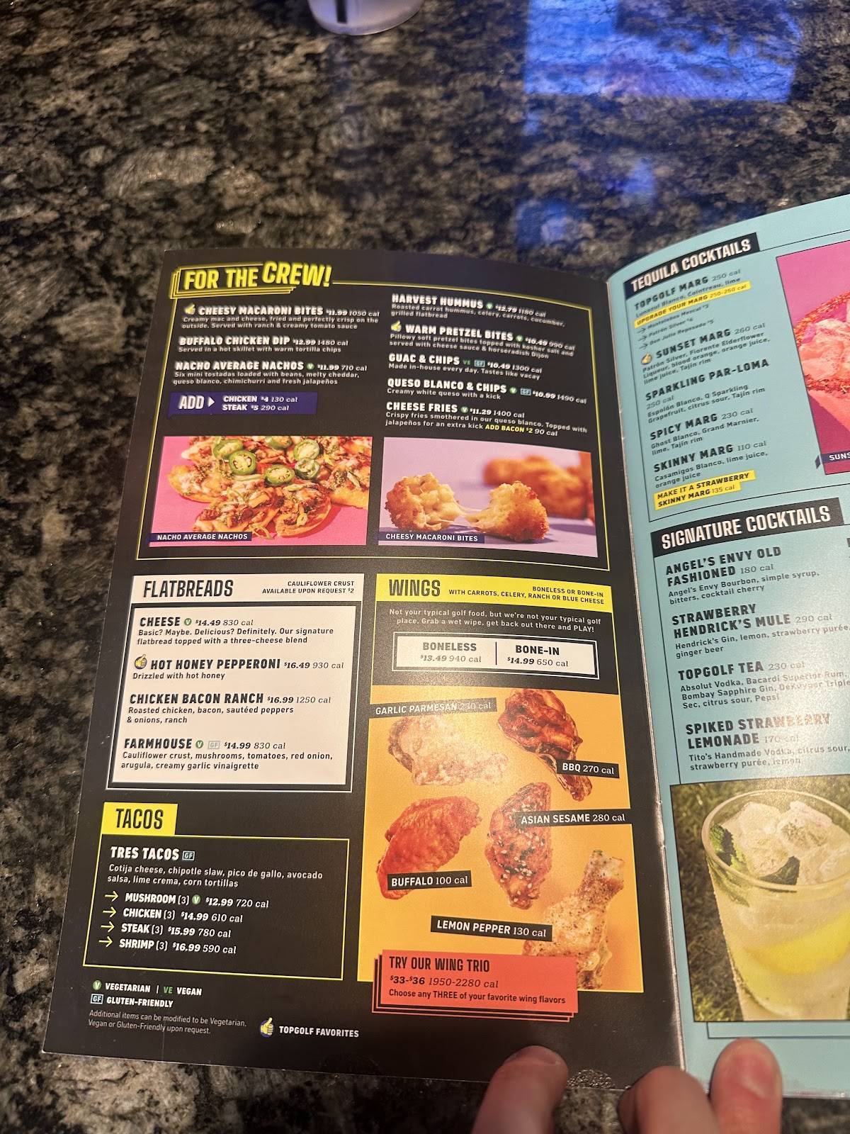 Topgolf El Segundo меню