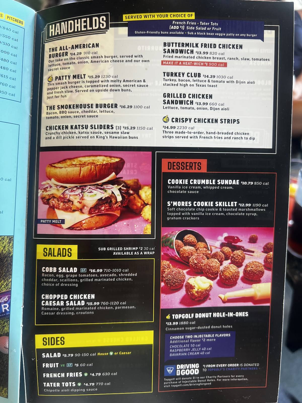 Topgolf El Segundo меню