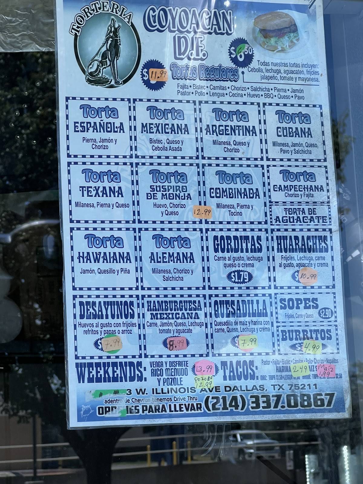 Torteria меню