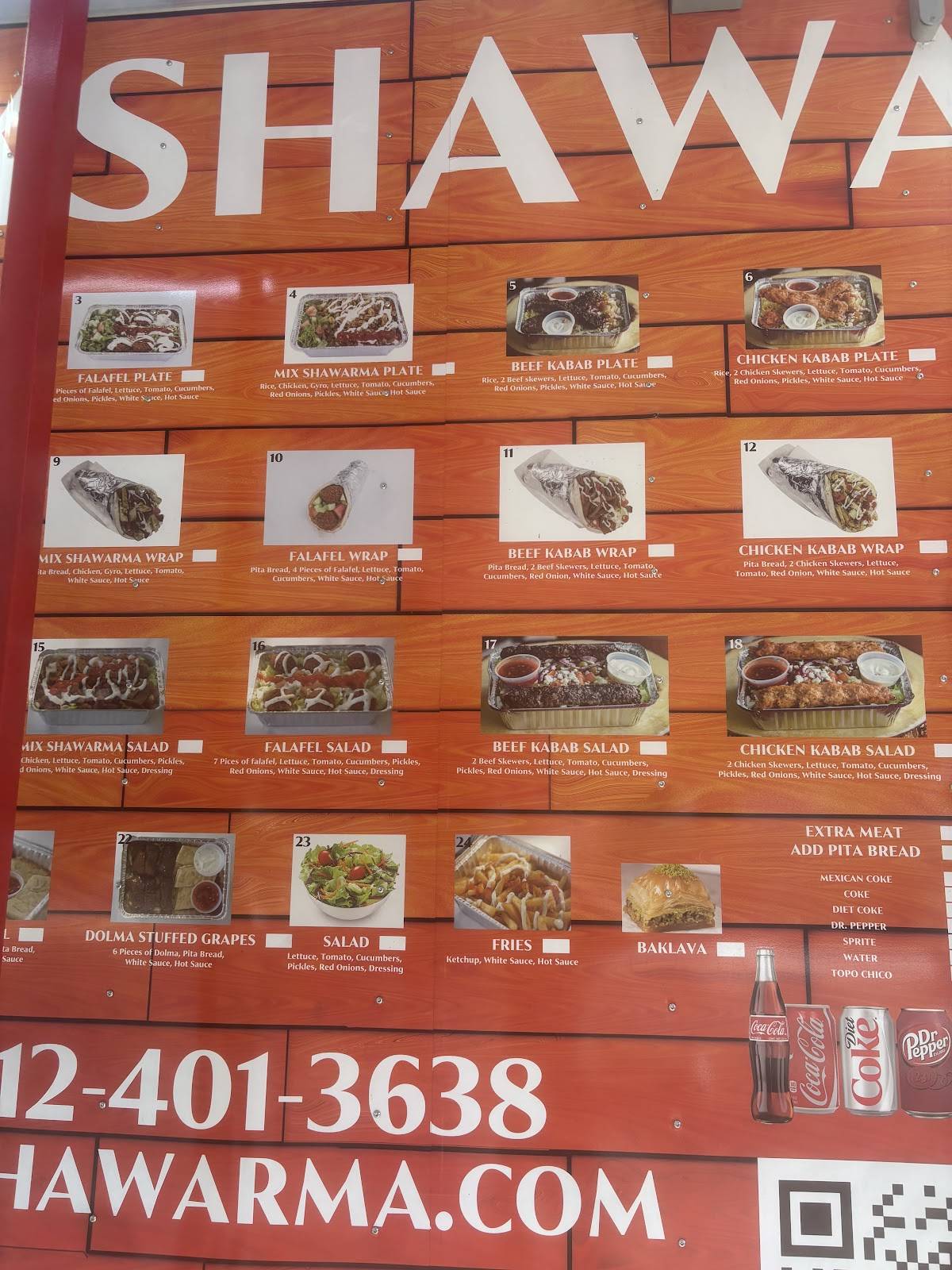 Tx shawarma меню