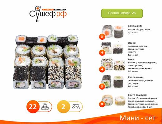 Сушеф.рф меню